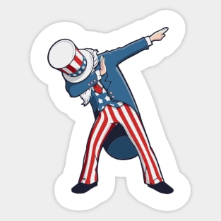 Dabbing Uncle Sam 4th of July Sticker